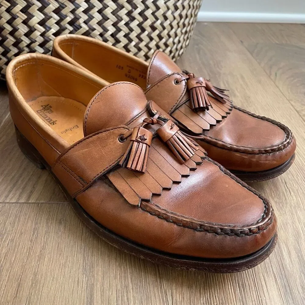 Allen Edmonds Kiltie Tassel Loafer Chestnut Tan Leather 42044 $425 10.5
